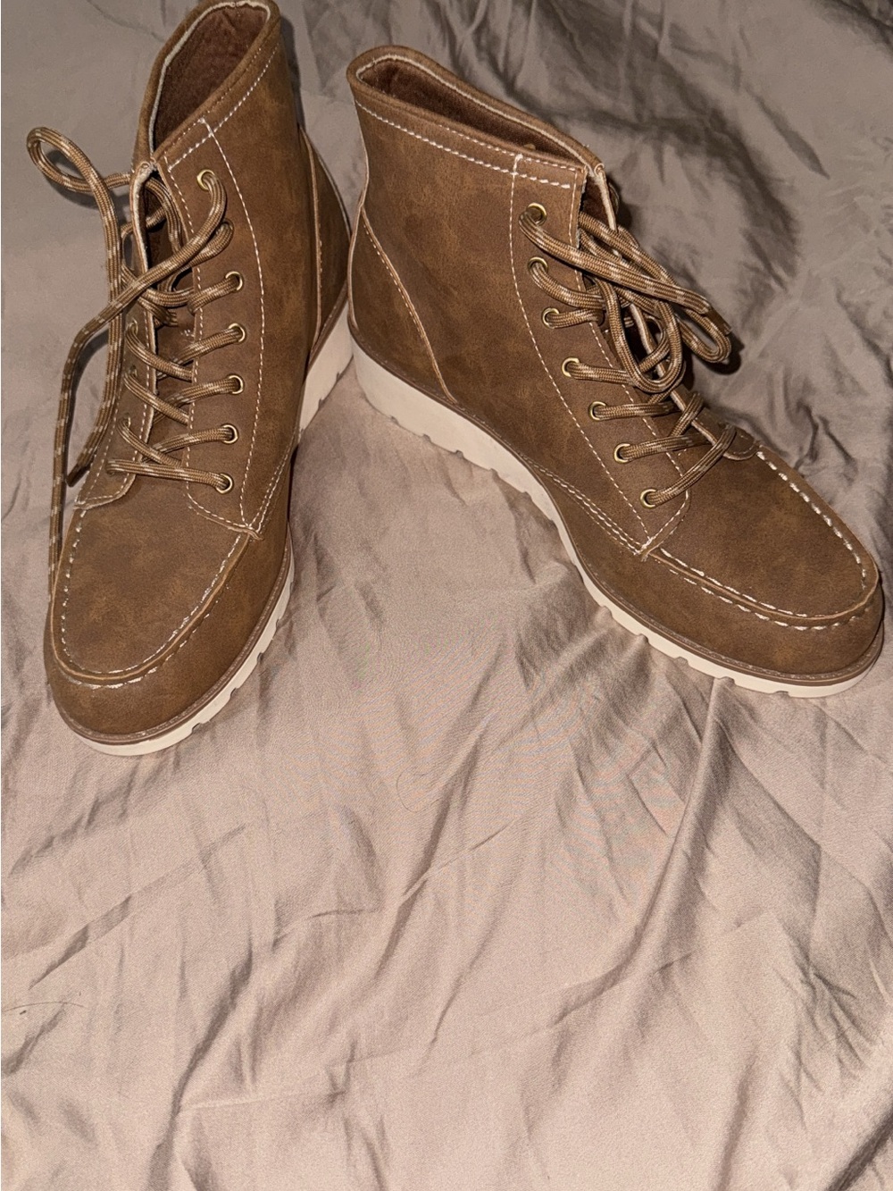 Men's Brown Lace-Up Casual Boots